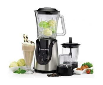 خلاط زجاجي مع مطحنتين من بلاك آند ديكر، بقوة 600 واط، 1.5 لتر، BX600G-B5 - أسود - متاجر