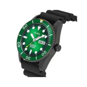 ساعة أكتيف للرجال من ألبا ، أنالوج، 43 ملم، حزام سيليكون، AL4439X1 - أسود - متاجر