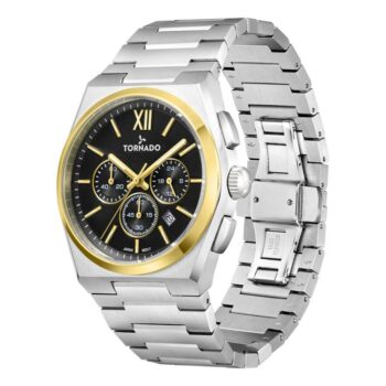 ساعة تورونادو رجالي 44.5 ملم سوار فضي T24105-TBSB فضي/ذهبي - متاجر