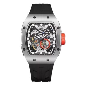 ساعة تورونادو رجالي 38.5 ملم سوار أسود T24302-SSBB فضي - متاجر