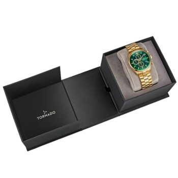 ساعة تورونادو رجالي سوار ذهبي 42 ملم T6106B-GBGH ذهبي - متاجر