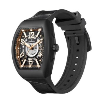 ساعة تورونادو رجالي 44 ملم سوار أسود T25301-BLBB أسود - متاجر